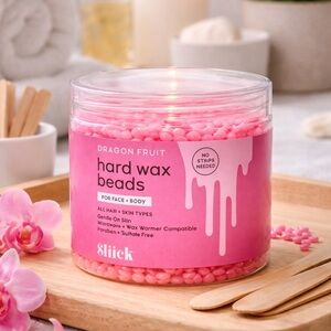 Sliick Dragon Fruit Hard Wax Beads No Strip Hair Removal Wax | Face + Body | 8oz